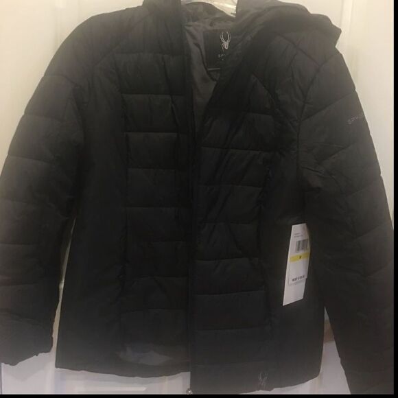 Spyder medium puffer coat black jacket winter - Picture 5 of 6